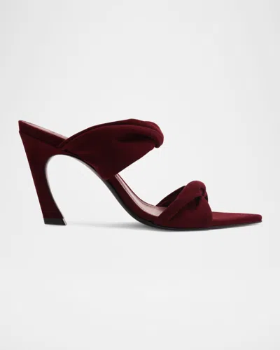 Schutz Meline Suede Twisted Dual-band Mule Sandals