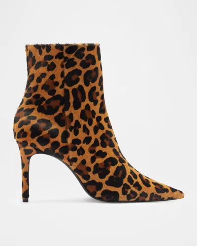 SCHUTZ MIKKI LEOPARD-PRINT CALF HAIR ANKLE BOOTS