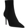 Schutz Mikki Mid Pointed Toe Bootie In Black Suede