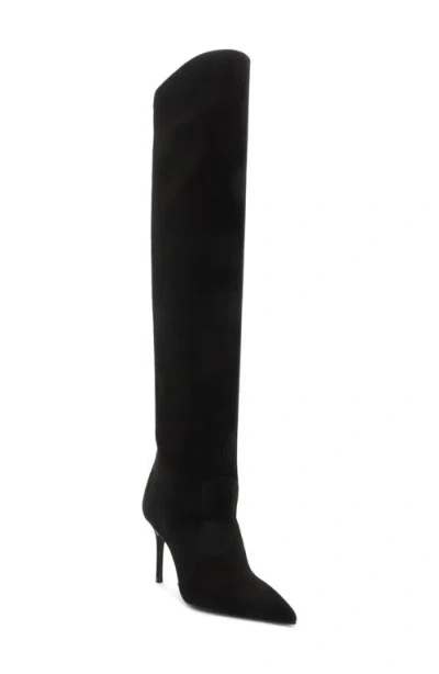 Schutz Mikki Over The Knee Boot In Black Suede