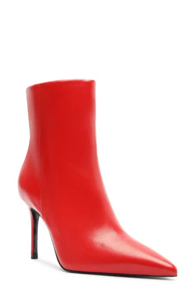 Schutz Mikki Pointed Toe Bootie In Flame Scarlet