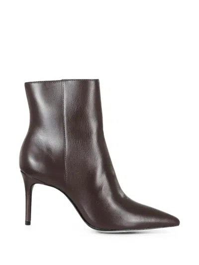 Schutz Mikki Pointed-toe Ankle Boots In Brown