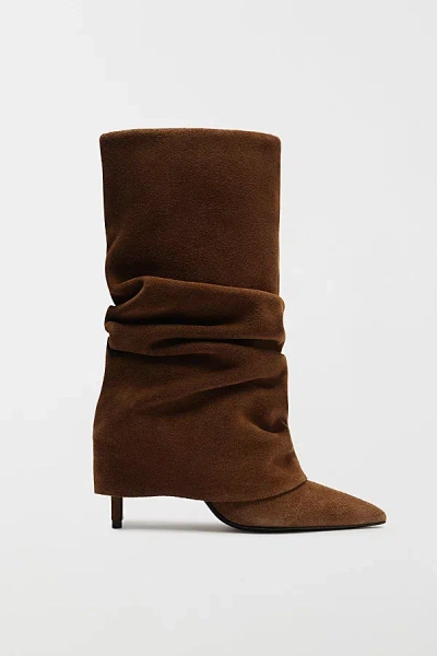 SCHUTZ MIKKI SLOUCH BOOT IN PECAN BROWN, WOMEN'S AT URBAN OUTFITTERS