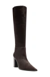 Schutz Mikki Up Block Pointed Toe Knee High Boot In Black