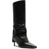 Schutz Mikki Up Cloak Pointed Toe Knee High Boot In Black