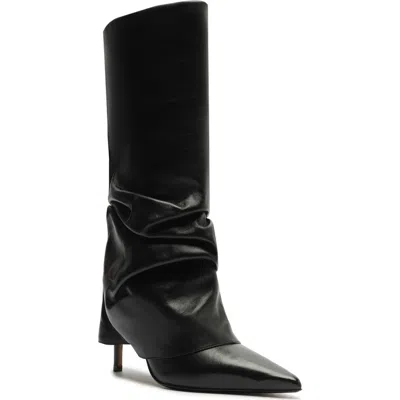 Schutz Mikki Up Cloak Pointed Toe Boot In Black