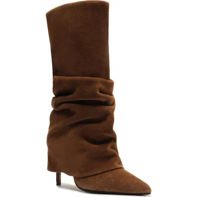 Schutz Mikki Up Cloak Pointed Toe Boot In Brown
