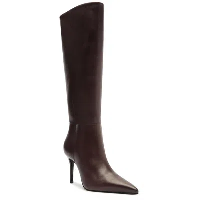 Schutz Mikki Womens Leather Pointed Toe Knee-high Boots In Multi