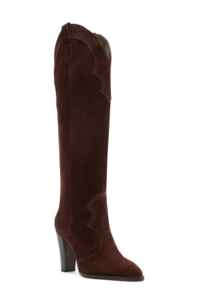 Schutz Miller Up Leather Knee High Boot In Maplewood