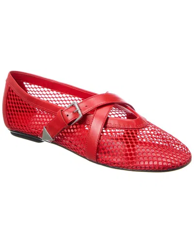 Schutz Nadine Leather Flat In Red