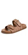 Schutz Naomi Footbed Sandals Miele In Miele