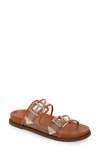 Schutz Naomi Slide Sandal In Transparente/ Cuoio Brown