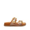 Schutz Naomi Sporty Vinyl & Metallic Sandal In Brown