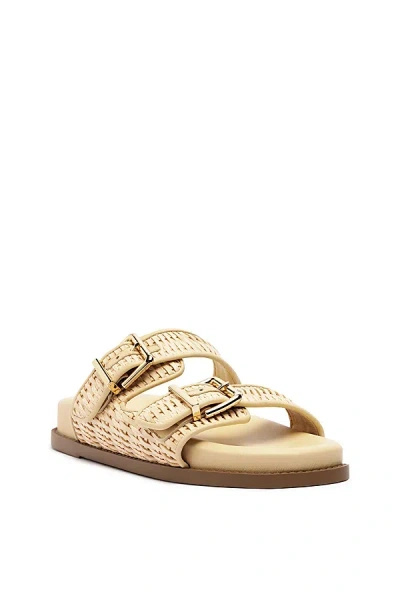 SCHUTZ NAOMI WOVEN SLIDE IN BEIGE, WOMEN'S AT URBAN OUTFITTERS