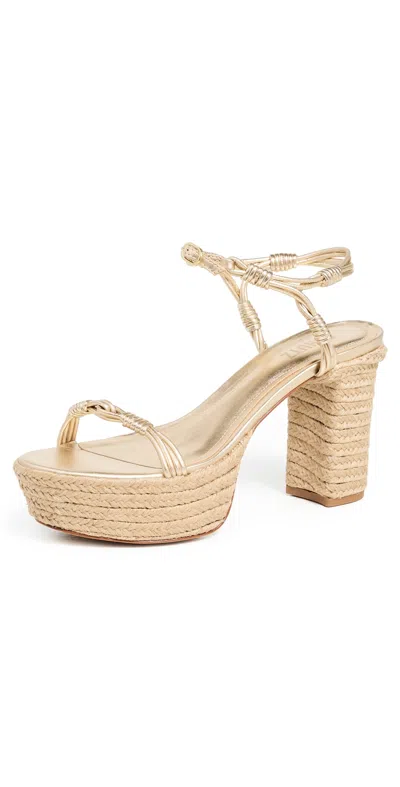 Schutz Nara Platform Sandals Platina In Neutral
