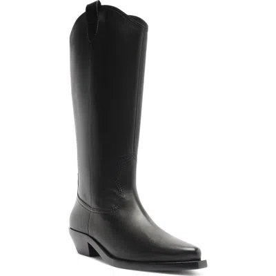 Schutz Nash Up Leather Western Boot In Black
