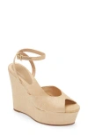 Schutz Neith Platform Wedge Sandal In Areia/ Light Beige