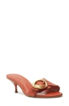 Schutz Olga Buckle Kitten Heel Sandal In Sunset Ochre