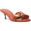 Schutz Olga Buckle Kitten Heel Sandal In Orange