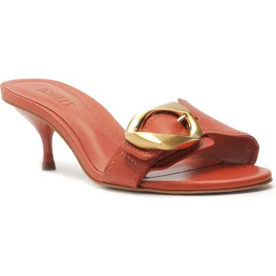 Schutz Olga Buckle Kitten Heel Sandal In Sunset Ochre