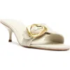 Schutz Olga Buckle Kitten Heel Sandal In Beige