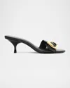 Schutz Olga Buckle Kitten Heel Sandal In Black