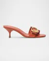 Schutz Olga Buckle Kitten Heel Sandal In Sunset Ochre