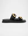 Schutz Olga Buckle Sporty Slide Sandal In Black