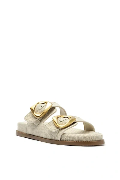 Schutz Olga Sporty Buckle Slide Sandals In White