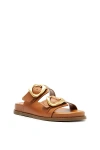 Schutz Olga Buckle Sporty Slide Sandal In Brown