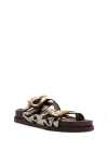 Schutz Olga Sporty Buckle Sandal In Off Brown, Women's At Urban Outfitters