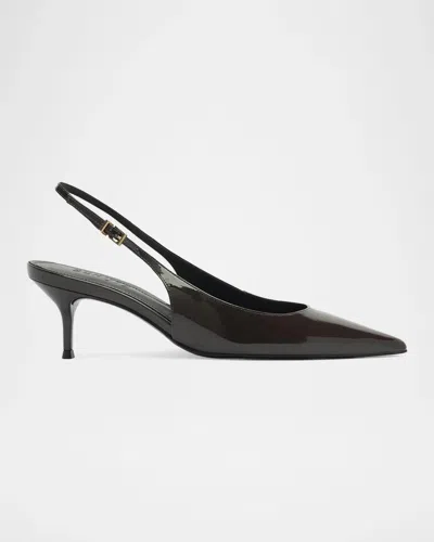 Schutz Paola 65mm Patent Leather Slingback Pumps In Animal Print