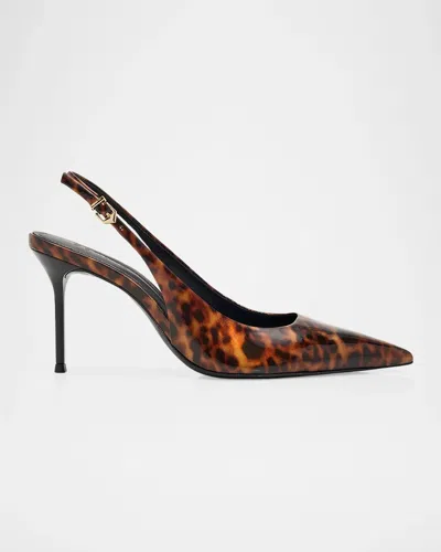 Schutz Paola 90mm Tortoiseshell Slingback Pumps In Brown