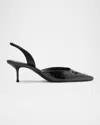 Schutz Paola Mid Slingback Pointed Toe Pump In Black