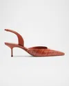 Schutz Paola Mid Slingback Pointed Toe Pump In Sunset Ochre