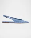 Schutz Paola Slingback Pointed Toe Ballet Flat In Riviera Blue