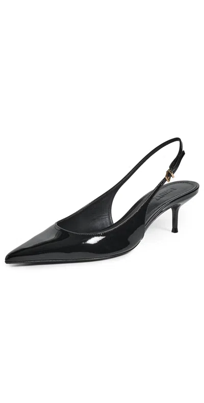 Schutz Paola Mid Slingback Kitten Heels Black