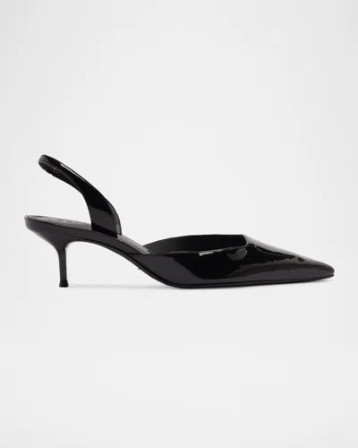 SCHUTZ PAOLA PATENT LEATHER SLINGBACK MID PUMPS