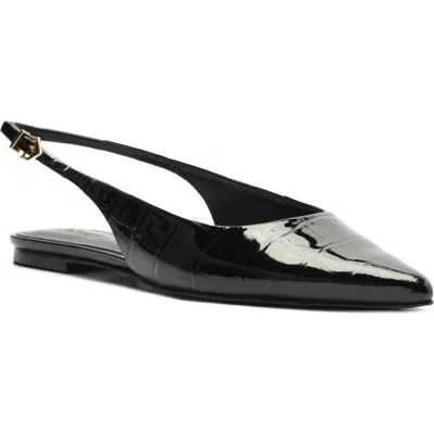 Schutz Paola Slingback Pointed Toe Ballet Flat In Black