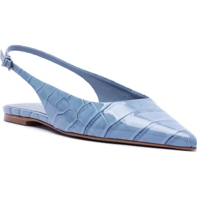 Schutz Paola Slingback Pointed Toe Ballet Flat In Blue