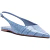 Schutz Paola Slingback Pointed Toe Ballet Flat In Riviera Blue
