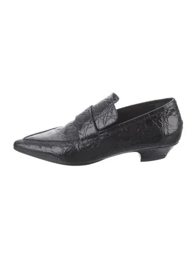 Pre-owned Schutz Patent Leather Animal Print Pumps In Black