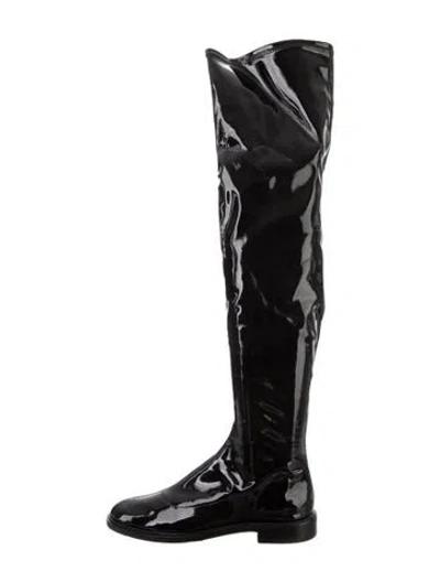 Pre-owned Schutz Patent Leather Boots In Black