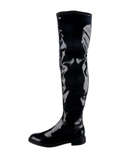 Pre-owned Schutz Patent Leather Boots In Black