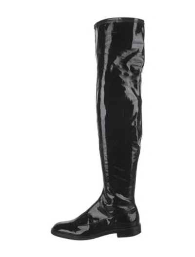 Pre-owned Schutz Patent Leather Boots In Black