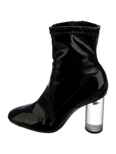 Pre-owned Schutz Patent Leather Boots In Black