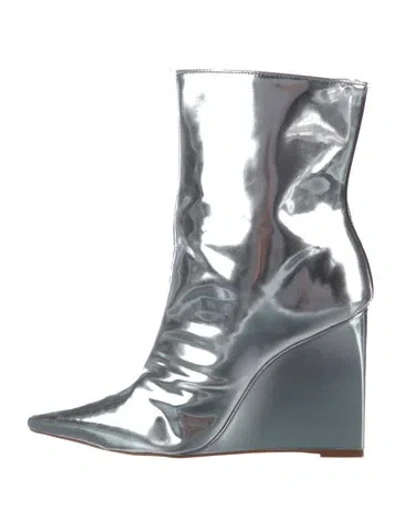 Pre-owned Schutz Patent Leather Boots In Gray