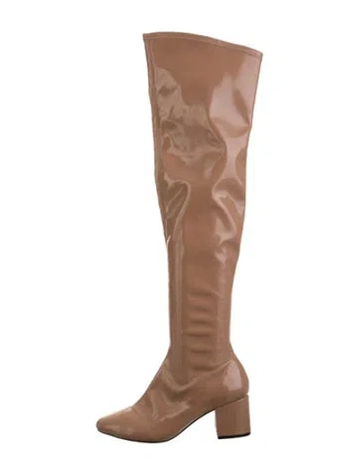 Pre-owned Schutz Patent Leather Boots In Neutrals