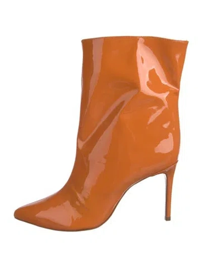Pre-owned Schutz Patent Leather Boots In Orange