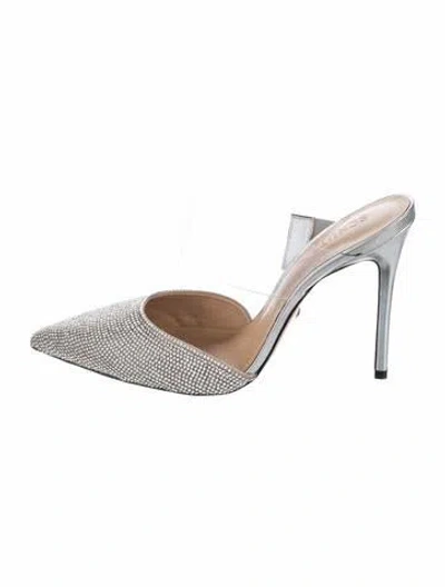 Pre-owned Schutz Patent Leather Crystal Embellishments Mules